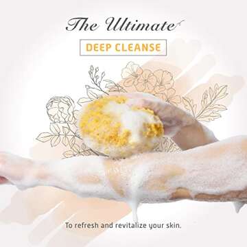 Spongentle Dual Texture Body Loofah Sponge, Vacuum Sealed, for Bath and Shower, for Gentle and Deep Exfoliation, Generous and Rich Lather, (Pack of 3)