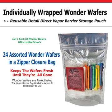 Wonder Wafers Car Air Freshener Sample Pack - 24 Scents in Resealable Vapor Barrier Bag