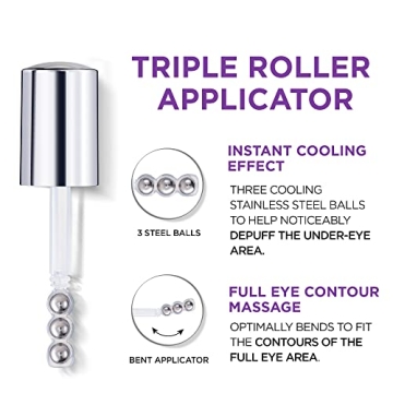 L'Oreal Paris Revitalift Derm Intensives Hyaluronic Acid + Caffeine Hydrating Eye Serum, 0.67 Fl. Oz.