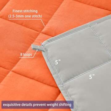 yescool Weighted Blanket for Adults (20 lbs, 60” x 80”, Orange) Cooling Heavy Blanket for Sleeping Perfect for 190-210 lbs, Queen Size Breathable Blanket with Premium Glass Bead, Machine Washable