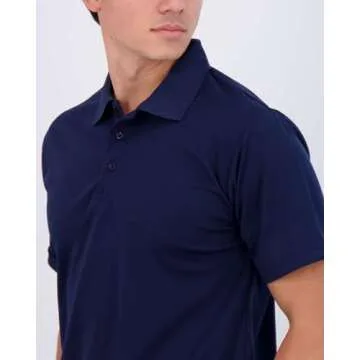 Real Essentials 3 Pack Mens Dry Dri Fit Polo Shirt Short Sleeve Golf Tennis Active Athletic Performance Work Sports Collared Business Casual Tee