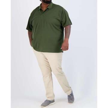 Real Essentials 3 Pack Mens Dry Dri Fit Polo Shirt Short Sleeve Golf Tennis Active Athletic Performance Work Sports Collared Business Casual Tee