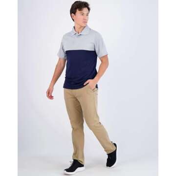 Real Essentials 3 Pack Mens Dry Dri Fit Polo Shirt Short Sleeve Golf Tennis Active Athletic Performance Work Sports Collared Business Casual Tee