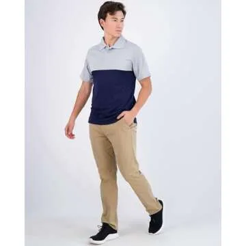 Real Essentials 3 Pack Mens Dry Dri Fit Polo Shirt Short Sleeve Golf Tennis Active Athletic Performance Work Sports Collared Business Casual Tee