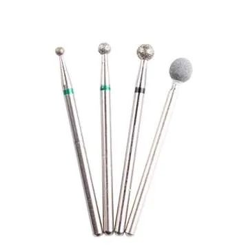 MZCMSL 4PCS Cuticle Clean Drill Bit Diamond Nail Bit Ball Head Stone File Manicure Pedicure Nail Art Tools