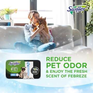 Swiffer Heavy Duty Wet Mopping Cloths for Hard Surface Floor Cleaning, Febreze Scented 10 Count