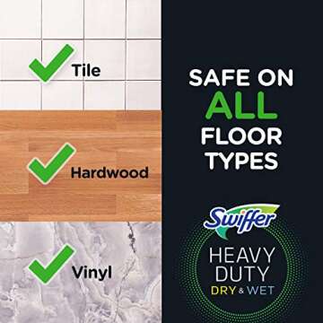 Swiffer Heavy Duty Wet Mopping Cloths for Hard Surface Floor Cleaning, Febreze Scented 10 Count