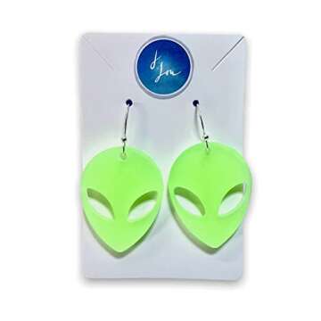 Glow In The Dark Alien Earrings - Perfect for Festivals and Parties