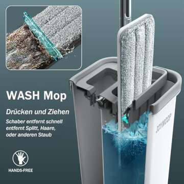 JOYMOOP Mop and Bucket with Wringer Set, Flat Squeeze Mop Flat Head Mop, Dust Mops for Wall Cleaner ...