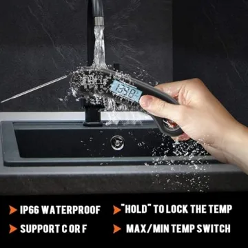 Instant Read Waterproof Meat Thermometer for BBQ