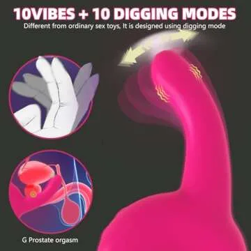 Digging Mode Prostate Massager, Vibrating Anal Plug with 10 Vibes & 10 Digging, Anal Vibrator for Ma...