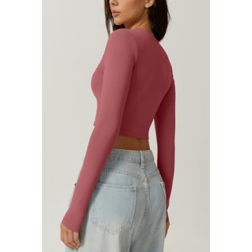 Stylish QINSEN Square Neck Crop Top for Trendy Fashion