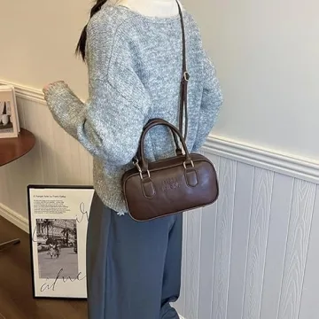 OEIPSMK Trendy Leather Crossbody Bag for Women