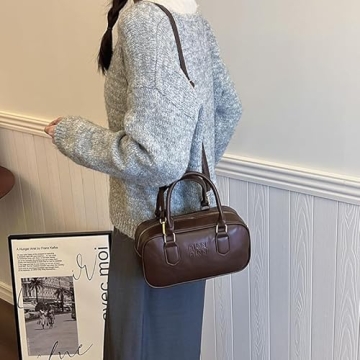 OEIPSMK Trendy Leather Crossbody Bag for Women