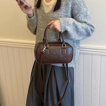 OEIPSMK Trendy Leather Crossbody Bag for Women