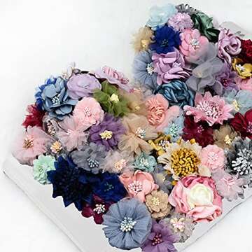 ELLACCI Women's 3D Floral Bustier Crop Top Sexy Corset Tops White Medium