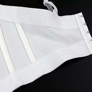 ELLACCI Women's 3D Floral Bustier Crop Top Sexy Corset Tops White Medium