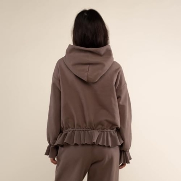 Buy Trendy DSORVICD Women Y2k Ruffle Hem Hoodies Now!