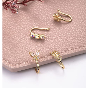 YOVORO 9Pcs Stylish Fake Nose Rings Set for Women