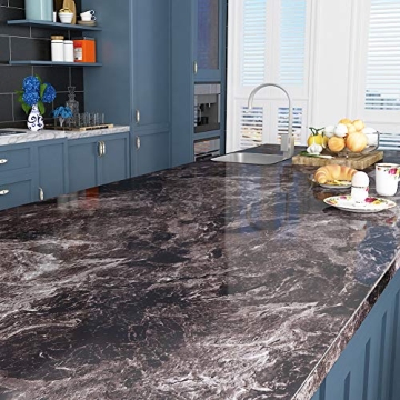 Livelynine Dark Marble Contact Paper for Stylish Renovations