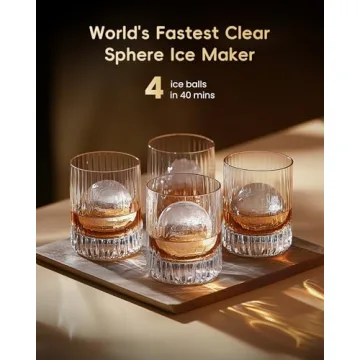 ecozy Clear Ice Ball Maker for Perfect Whiskey Chilling