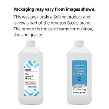 Amazon Basics 70% Isopropyl Alcohol First Aid Antiseptic, 32 Fl Oz (Pack of 2)