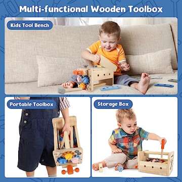 Vextronic Kids Tool Set - 38 PCS Wooden Montessori Toy