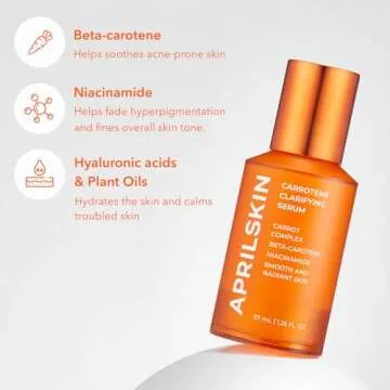 APRILSKIN Carrotene Clarifying Facial Serum | Vegan, Non-comedogenic | Blemish Clear, Dark Spot Corrector | Korea Skincare | Oily Skin, Sensitive Skin, Bumpy Skin | 1.25 fl.oz