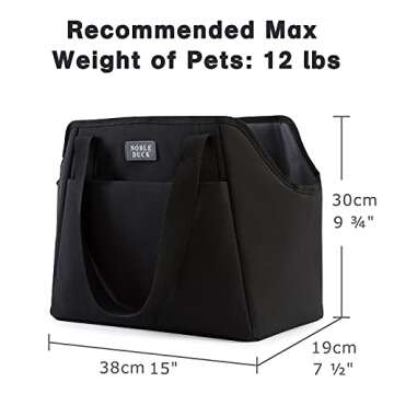NOBLE DUCK Small Dog Carrier with Pockets, Portable Small Dog Cat Soft-Sided Carrier with Adjustable...