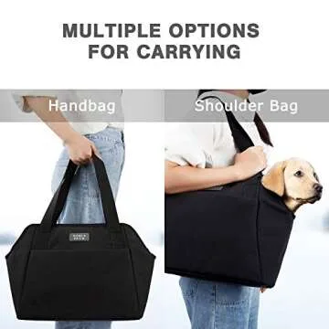 NOBLE DUCK Small Dog Carrier with Pockets, Portable Small Dog Cat Soft-Sided Carrier with Adjustable Safety Tether, Versatile Pet Purse for Subway/Shopping/Hiking/Traveling
