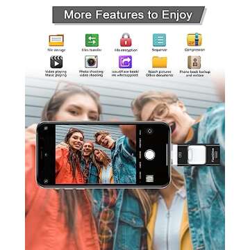 Sunany USB Flash Drive 512GB, Photo Stick Memory External Data Storage Thumb Drive Compatible for Phone, Pad, Android, PC and More Devices (Black)