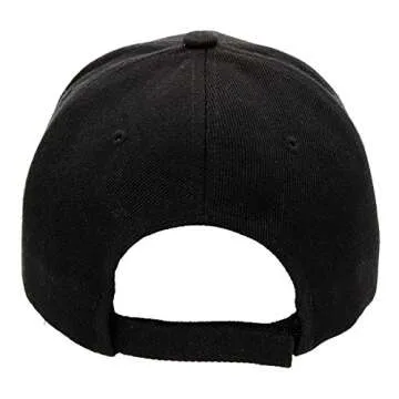 Baseball Cap Men Women - Adjustable Plain Sports Fashion Quality Hat, BLK