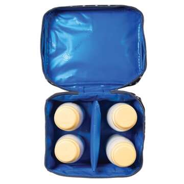 PackIt Freezable Bottle Cooler for Breastmilk and Formula, Polka Dots, Built with EcoFreeze Technology, Collapsible, Reusable, Zip Closure and Top Handle, Fits up to four, 5 oz Bottles