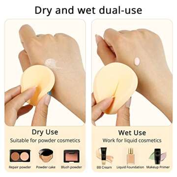 BEAKEY 12 Pcs Round Makeup Sponges & Powder Puff Set