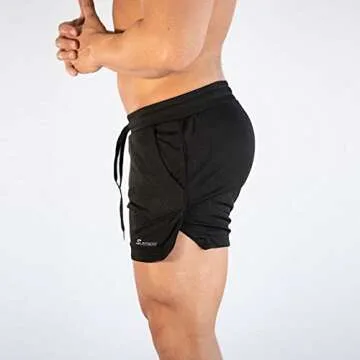 Surenow Mens Running Gym Shorts 3 Inch Breathable Lightweight Athletic Sport Shorts Training Workout...