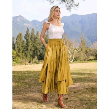 Stylish Women Summer Long Maxi Skirt with Pockets