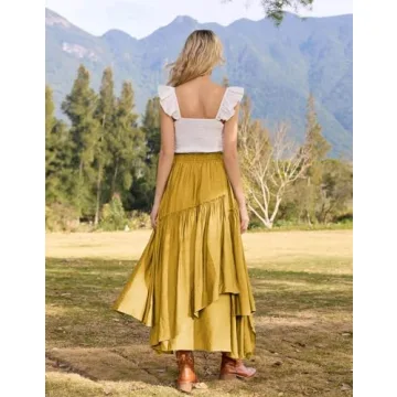 Stylish Women Summer Long Maxi Skirt with Pockets