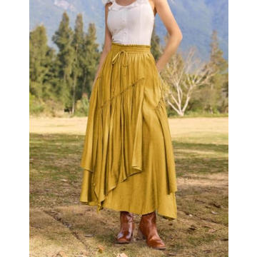 Stylish Women Summer Long Maxi Skirt with Pockets