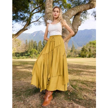 Stylish Women Summer Long Maxi Skirt with Pockets
