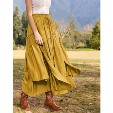 Stylish Women Summer Long Maxi Skirt with Pockets