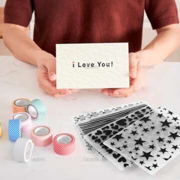 AUEAR 4 Pack Flower Embossing Folders for DIY Crafts