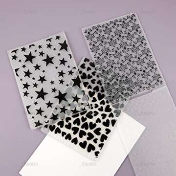 AUEAR 4 Pack Flower Embossing Folders for DIY Crafts