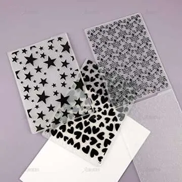 AUEAR 4 Pack Flower Embossing Folders for DIY Crafts