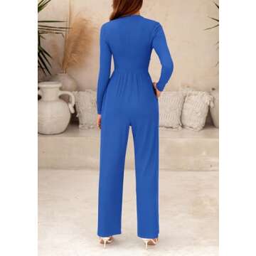 PRETTYGARDEN Womens Dressy Casual Jumpsuit - Spring Fall Fashion with Pockets
