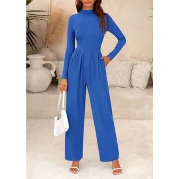 PRETTYGARDEN Women's Mock Neck Jumpsuit for Every Occasion