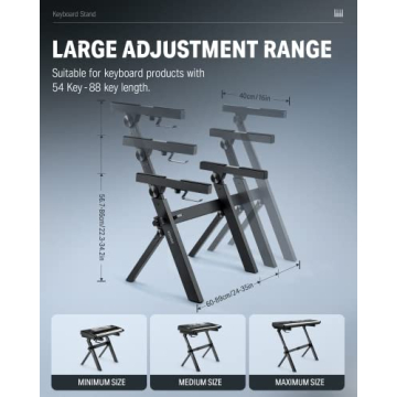 Donner DKS-100 Folding Keyboard Stand - Heavy-Duty & Adjustable