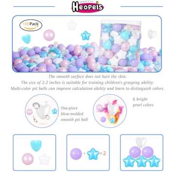 Heopeis Ball Pit Balls for Toddlers - Phthalate Free BPA Free Crush Proof Plastic Ball, Play Balls f...