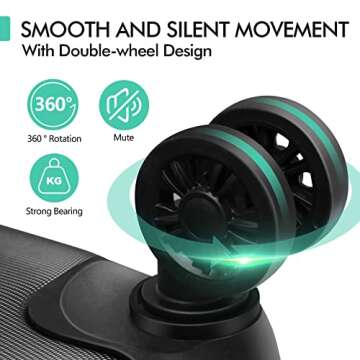 AnyZip Luggage PC ABS Hardside Lightweight Suitcase with 4 Universal Wheels TSA Lock Carry-On 20 Inch Black