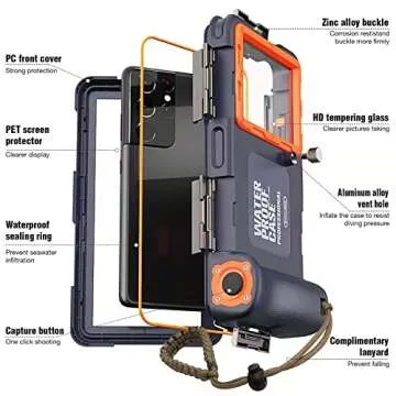 Universal Waterproof Phone Case for Snorkeling & Diving [50ft/15m] Underwater Photography Video Protection Case with Lanyard for iPhone 14/ 13/ 12/ 11/ Pro Max Samsung Galaxy LG Google etc