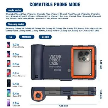 Universal Waterproof Phone Case for Snorkeling & Diving [50ft/15m] Underwater Photography Video Protection Case with Lanyard for iPhone 14/ 13/ 12/ 11/ Pro Max Samsung Galaxy LG Google etc